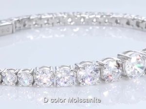 APIR D Color VVS1 Moissanite Tennis Bracelet for Women S925 Silver Lab Diamond Bracelets Wedding Bridal Anniversary Jewelry Gift