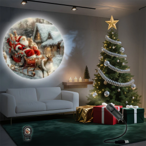 1/3/6 Patterns Christmas Atmosphere Projector USB Powered LED Night Light with Seasonal Patterns for Wall Ceiling Bedroom Decor