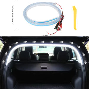 KEVANLY | 1X 2/4M LED Dải Đèn Chiếu Sáng Cốp Xe Ô Tô Năng Động Chảy Mượt Mà Ánh Sáng Trang Trí Xung Quanh Chất Liệu Silicon Dây Miễn Phí Cho Cốp Xe Tải