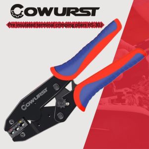 European style ratchet pre insulated terminal crimping pliers HS-30J electrical wiring labor-saving tool crimping pliers