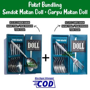 Paket Bundling Sendok Dan Garpu Makan - Satu Set Sendok Dan Garpu Doll