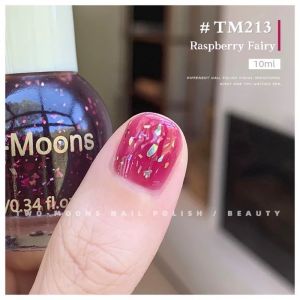 🔅SG Instock🔅Two Moons Oil Based quick dry nail polish solid plus glitter colour