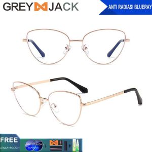 Grey Jack Kacamata Antiradiasi Blueray Style Semi Cat Eye New Trendy Fashion Wanita Bisa Minus Antiradiasi/Blueray/Photocromic/Bluecromic 9700