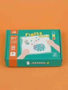 Kids Finger Painting Kit With Album Early Education Toys Non-Toxic Washable Kids Painting Set Graffiti Creative DIY Printing 12/24 Colors