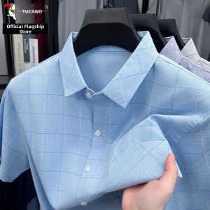 TUCANO | Ice Silk Thin Plaid Short Sleeve Shirt