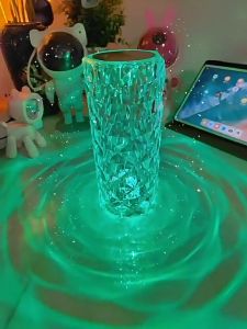 Lampu Crystal Led Meja Hias Dekorasi Ruangan Lampu Krystal Diamond Unik Hadiah Berkelas Dengan Remot