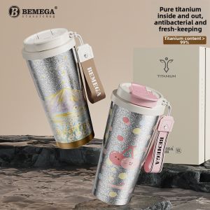 Pure Titanium Womens Straw Travel Tumbler