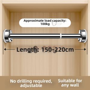 WEILAISHI | No-drill Adjustable Wardrobe Rod