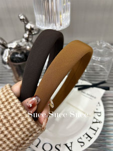 South Korea Dongdaemun Beautiful Fall and Winter Sunset Yellow Look Fair Sponge Wide Version Headband Basic Elegant Fancy Headband