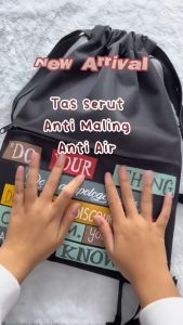 (Bisa COD) Tas Serut Anti Air Water Proof String Bag / Draw String / Gym Sack Tas Olahraga Pria Kekinian Motif Do Your Thing