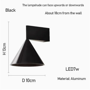 Italian Minimalist aluminum conical geometric bedside wall lamp warm wall lamp for living room dining room corridor and hallway