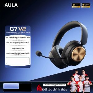 AULA | Tai Nghe Chơi Game Không Dây RGB AULA G7Pro V2 2.4G Đế Sạc Type-C 2000mAh Có Mic Chụp Tai Cách Âm 5.3 Tai Nghe Thể Thao Điện Tử