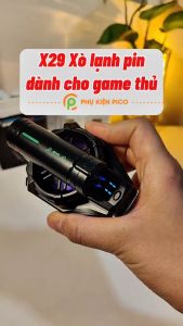 Quạt tản nhiệt điện thoại sò lạnh chạy Pin X29 - Quạt tản nhiệt không dây X29 pin sạc màn hình hiển thị nhiệt độ Led RGB