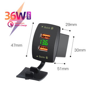 36W QC3.0 6A Usb Phone Charger Power Adapter 12V 24V Modified 4.2A Voltmeter for Car Marine Boat Truck ATV Assessoires