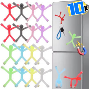 10Pcs Refrigerator Magnets Mini Man Flexible Fridge Magnetic Sticker Cute Colorful Fridge Magnet Man for Home Office Decor