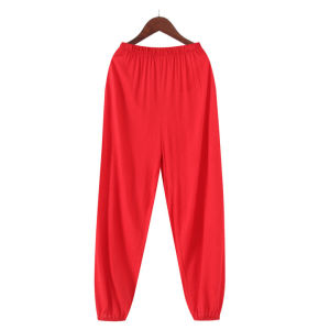 กางเกงนอนชายผ้าโมดอลบางสบายๆ ไซส์ใหญ่ กางเกงขายาวลำลองสำหรับใส่อยู่บ้านในช่วงฤดูร้อน กางเกงขายาวทรงหลวม สีพื้น