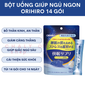 Bột bổ thần kinh giảm stress lo âu giúp ngủ ngon hạn chế tỉnh giấc Orihiro 14 gói x 1.5g Nhật Bản