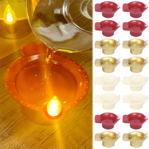 1/5pcs Waterproof LED Candle Lights Glow in Water Tea Lights Indian Oil Lamp Shaped Candle Lights for Holiday Dinner Decoration