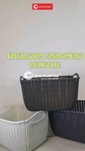 Keranjang 6 PCS Serbaguna CLIO Keranjang Plastik Mongolia M Motif Anyaman