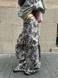 กางเกงขายาวทรงหลวมสไตล์อเมริกันย้อนยุคลายดาวและเสื้อผ้าลำลองสำหรับทั้งชายและหญิง ทรงตรง ทรงหลวม ทรงหลวม ทรงหลวม