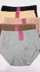 Esuna กางเกงในผู้หญิงเอวสูง ใส่สบายผ้านุ่ม ระบายอากาศได้ดี เป้าสองชั้นป้องกันแบคทีเรีย ไม่อับชื้น