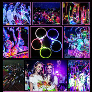 NAU.K LED Glowing Bracelet Flashing Wristband Bar Concert Cheer Props Rave Party Atmosphere