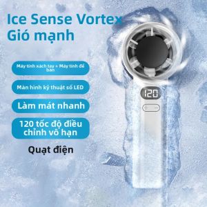 Quạt Sạc USB Cầm Tay Di Động - Máy Làm Mát Không Khí Điện Mini Không Cánh Tốc Độ Cao 120 Tốc Độ Để Cắm Trại Và Sử Dụng Tại Nhà