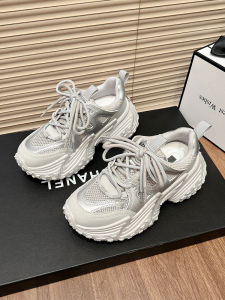 LANKAMO | Silver Dad Shoes Womens 2025 Summer New Style Retro Thick Bottom Heightening Casual Breathable Mesh Surface Sports Shoes