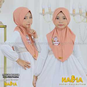 Kerudung Anak Mixue Bordir Bahan Jersey Airish & Logo Mixue Viral