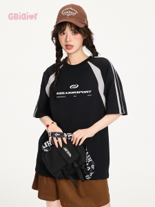 เสื้อยืดแขนสั้นผ้าฝ้ายพิมพ์ลายสไตล์หวานและเท่สำหรับฤดูร้อน สำหรับผู้ชายและผู้หญิง ทรงหลวม ระบายอากาศได้ดี ระบายความชื้นได้ดี