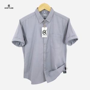Kemeja Pendek Polos Pria Bahan Cotton Sweding 30s Kemeja Casual Pria