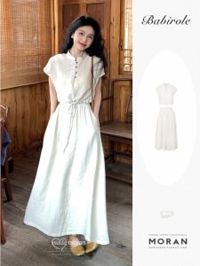 Bộ Phong Cách Zen: Mùa Hè Sang Trọng Dài Tay Nửa Chiều Dài Váy Thiết Kế Cảm Giác Lỏng Lẻo Bộ Đồ Hai Mảnh Độc Đáo Cho Nữ