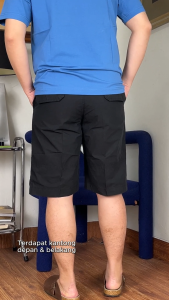 POLICE Celana Pendek Cargo Parasut Kantong Zipper Regular Fit Pria