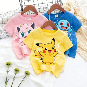 Bandai | Kids Pikachu Pokémon T‑Shirt Pure Cotton Anime Cartoon Casual Streetwear Tee for Boys Girls