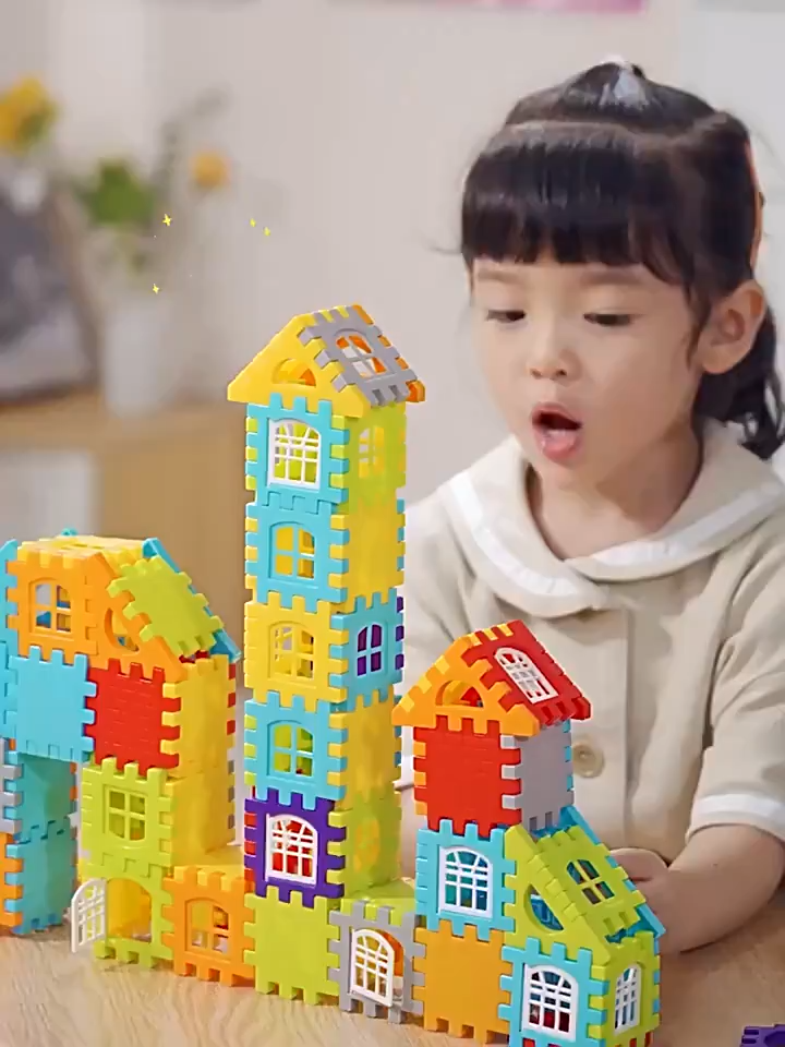 Trẻ Em Đồ Chơi Lắp Ráp Xây Nhà Nhựa Bộ Lắp Ghép Mô Hình Nhà Đồ Chơi Trẻ Em Sáng Tạo Cho Bé Yêu Giải Trí Xả Stress