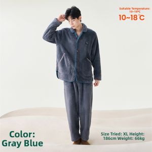 Super Warm Coralfleece Couple Sleepwear Set