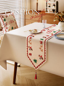 YINSHANG | Christmas Festive Waterproof Linen Table Runner