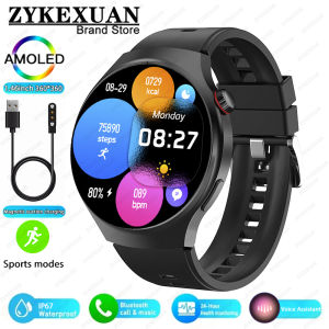 2025 New Watch4 Pro Men Smart Watch 360*360 AMOLED Screen Heart Rate Bluetooth Call IP67 Waterproof Mens Smartwatch For Android