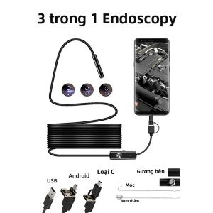Camera Nội Soi USB Type-C 7.0mm Kiểm Tra Sửa Chữa Ô Tô Borescope Cho PC Android Mẫu Mới Hơn Với Chiều Dài 1m