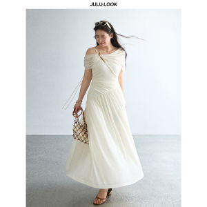 JULULOOK | Đầm Dáng Không Quy tắc Quai Ngang Kích Cỡ Lớn