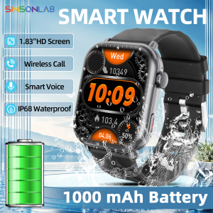 2025 NEW Hot Smartwatch 1.83HD Screen1000mAh Large Battery Outdoor Sports Watches Bluetooth Call IP68 Waterproof for Men Women