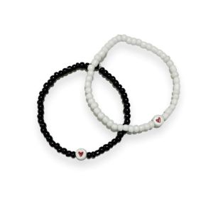 Sepasang (2buah) Poppy Couple Love Bracelet Gelang Beads Manik Manik Sepasang Pasangan Gelang Elastis