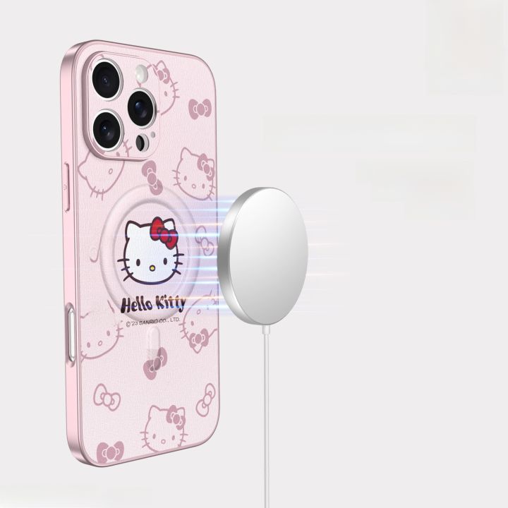 HelloKitty%20Magnetic%20Absorption%20iPhone%20pro%20Max%20Phone%20with%20Lanyard%20Full%20Cover%20Womens%20Style%20Lambskin%20Apple%2016%20Series%20Case%20-%20Image%203