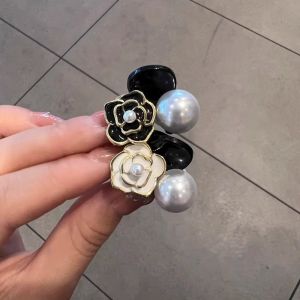 Pearl Lazy Mountain Tea Flower Hair Clip for Women Small Size Dainy Side Bun Hairpin Japanese and South Korean Style