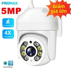 Camera IP WiFi 5MP Zoom Kỹ Thuật Số 4X AI Theo Dõi Camera An Ninh Bảo Vệ Nhà Phát Hiện Chuyển Động Camera Quan Sát Thông Minh Giám Sát Video Trắng