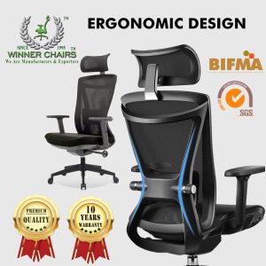 Winner Chairs/Computer Chair Ergonomic Highback Mesh Office Chair 328-3D-BLK