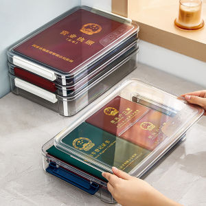 Transparent Acrylic A4 Document Storage Box Waterproof Dustproof Graduation Certificate File Organizer Box for Home Office Use