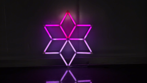 Neon Hexagon Ceiling Lamp Snowflake-style lamp Bluetooth APP Controlled 358 RGB Colors Commercial Decorative Lighting for Cafe Shop Retail Display