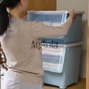 Angola Rak Plastik Susun Dengan Roda C31 Container Box/Rak Penyimpanan Boneka/Mainan/Snack Serbaguna