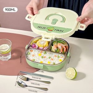 Hộp Cơm Trưa Bento 3/4 Ngăn WORTHBUY Dành Cho Trẻ Em Và Học Sinh Hộp Đựng Thức Ăn Bằng Thép Không Gỉ An Toàn Cho Lò Vi Sóng Không Rò Rỉ Thân Thiện Với Môi Trường